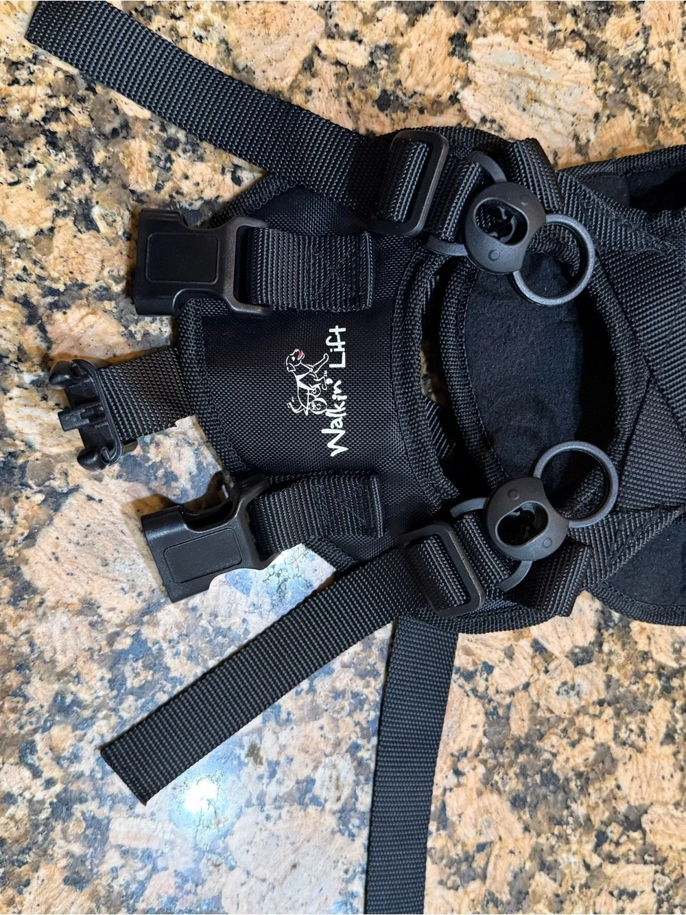 Walkin’ Lift Dog XS Harness adjustable black nylon